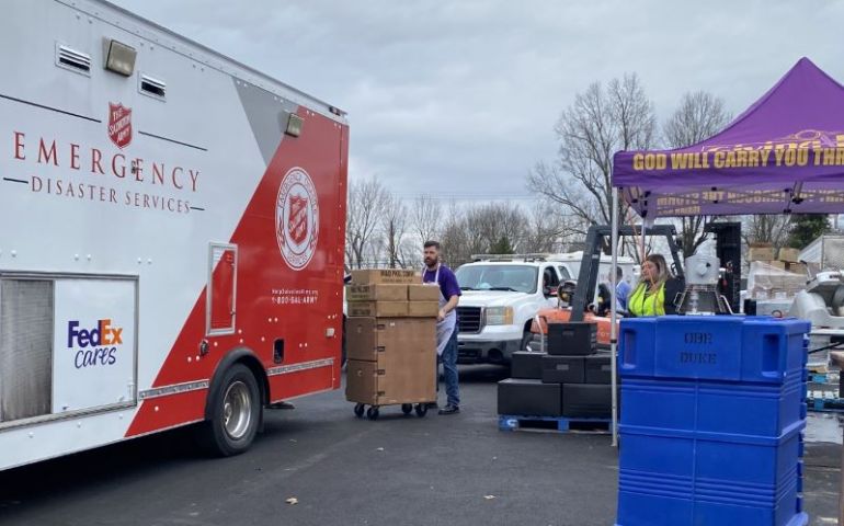 Carrier of Hope - FedEx Sponsored Mobile Feeding Unit Serving in Mayfield Kentucky