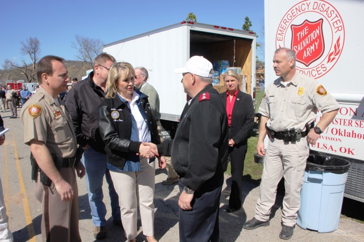 Salvation Army Visits with Governor during Tour of Devastation