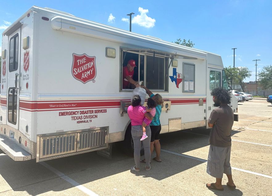 Salvation Army Delivering Hot Meals and Prayer to Hurting Texas Communities After Hurricane Beryl