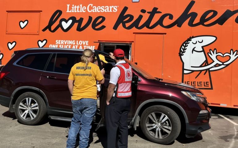 The Salvation Army and Little Caesars Love Kitchen Bring Pizza and Prayers After Helene