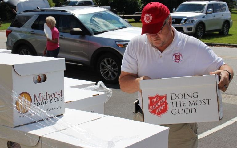 First Baptist Church in Alma, Georgia Distributes Salvation Army, Midwest Food Bank Food Boxes to Hurricane Helene Survivors