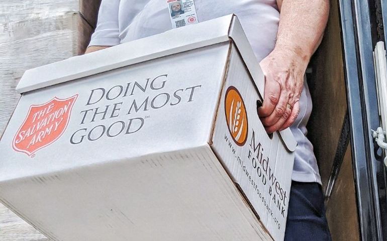 The Salvation Army Teams Up with Midwest Food Bank to Pack 10,000 Food Boxes at Lucas Oil Stadium 