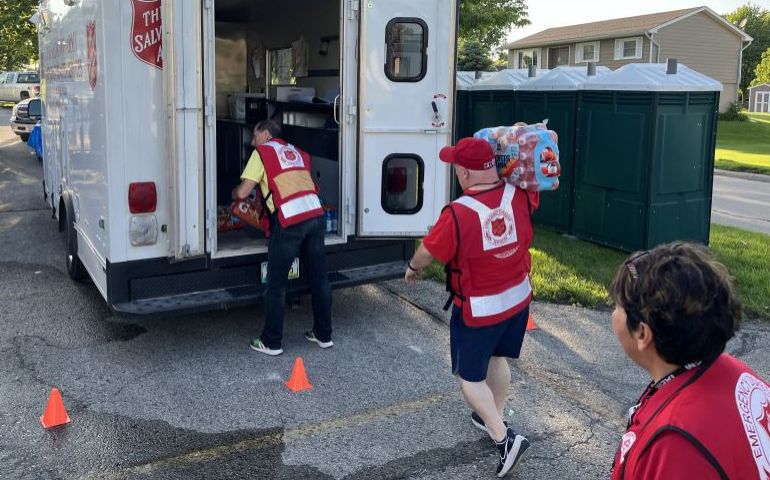 Salvation Army Disaster-Relief Teams at Work in Greenfield, Iowa